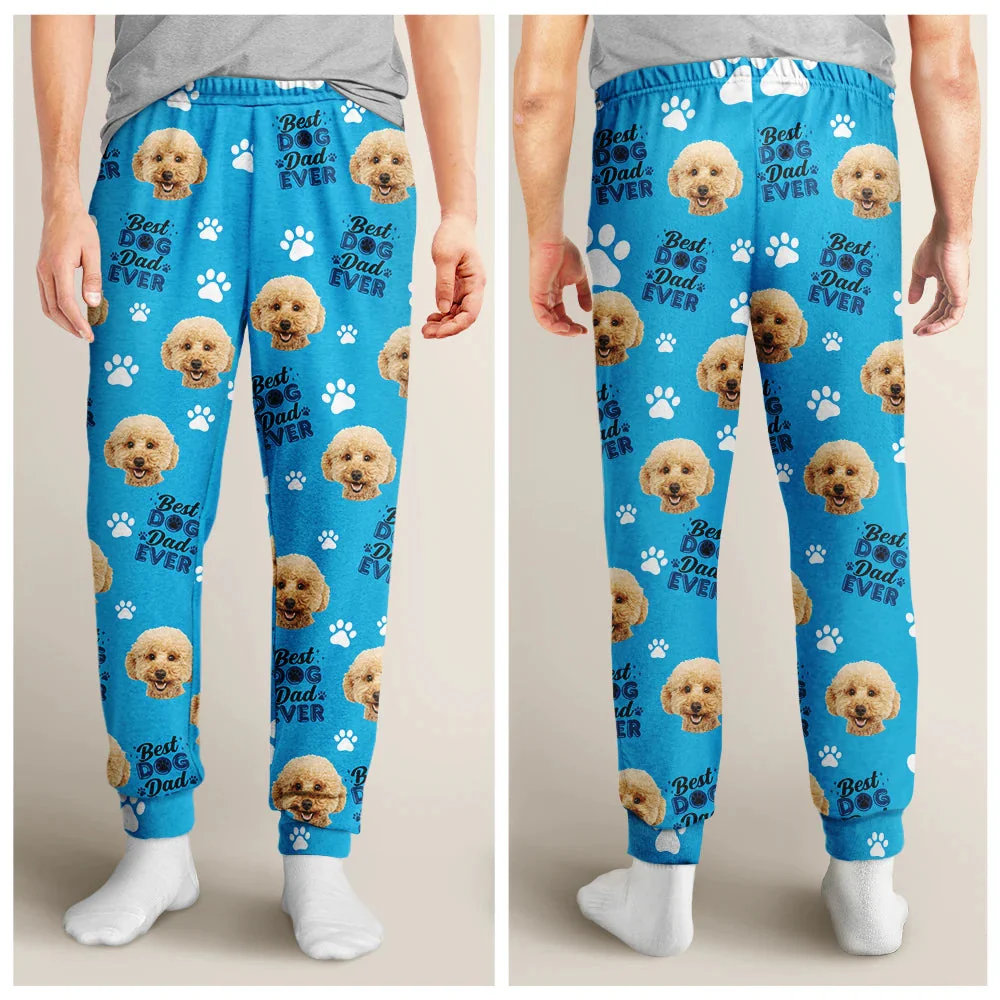 Custom Photo Best Dog Dad Dog Mom Paw Paw - Gift For Pet Lovers  - Personalized Pajama Pants - NA94 - Image 3