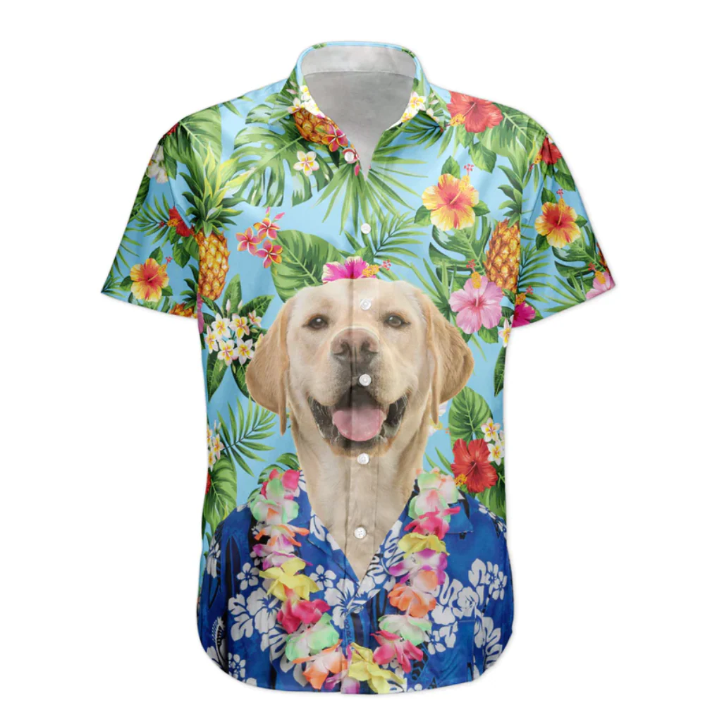 Custom Photo Big Face Funny - Gift For Dog Lovers - Personalized Hawaiian Shirt - Image 3