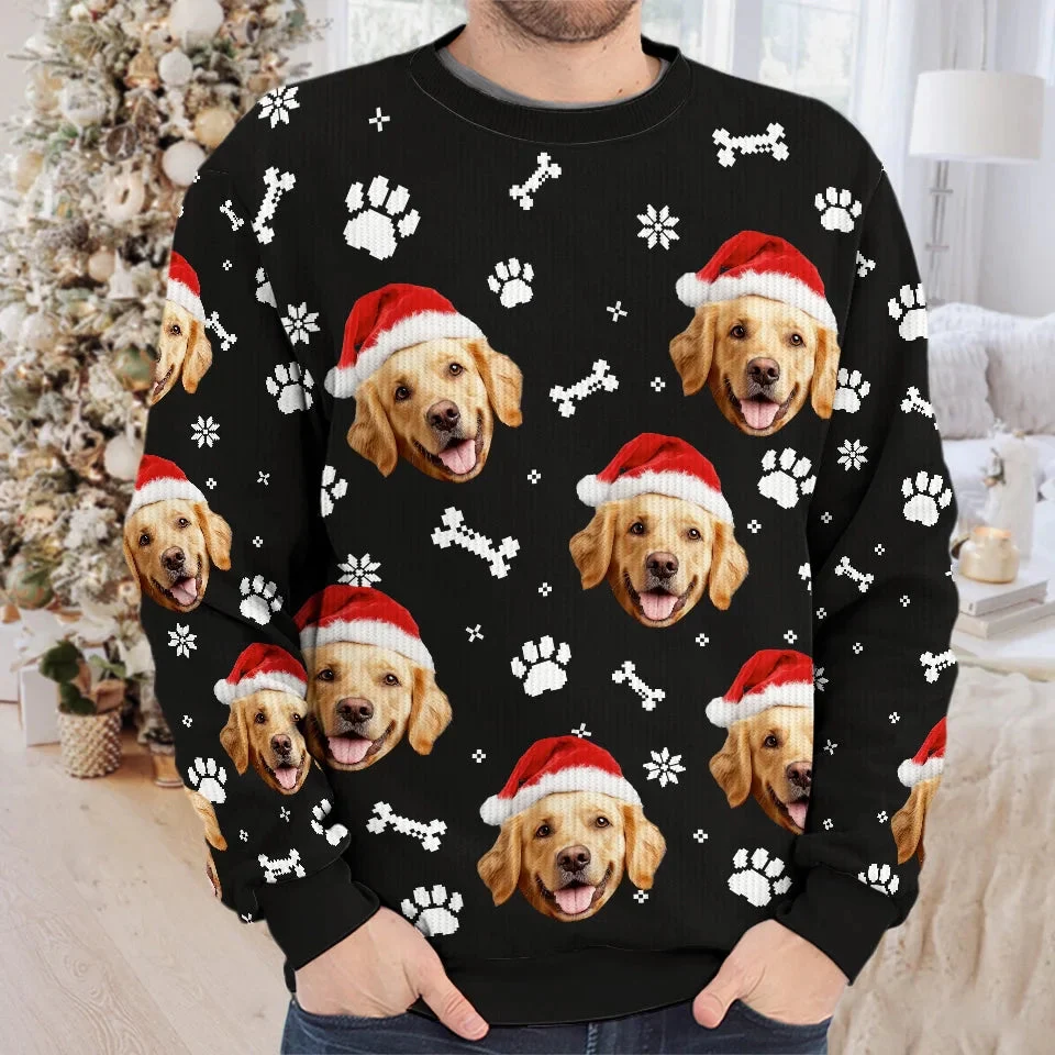 Custom Photo Celebrate Christmas With Furry Friends - Personalized Ugly Sweater - Christmas Gift For Pet Lovers - NA94 - Image 3