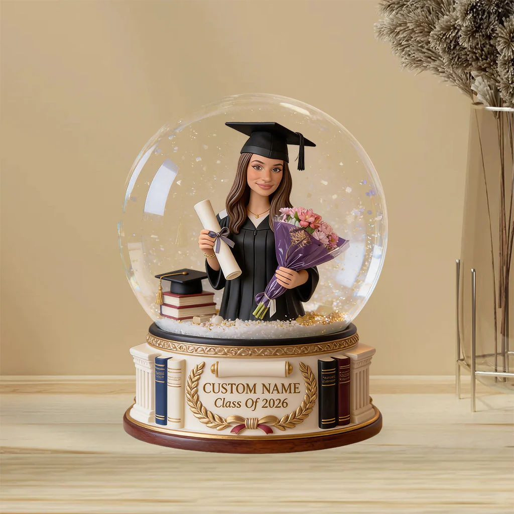 Custom Photo Celebrate Graduation Snow Globe - Personalized Shape Acrylic Plaque - Gift For Graduates - Image 3