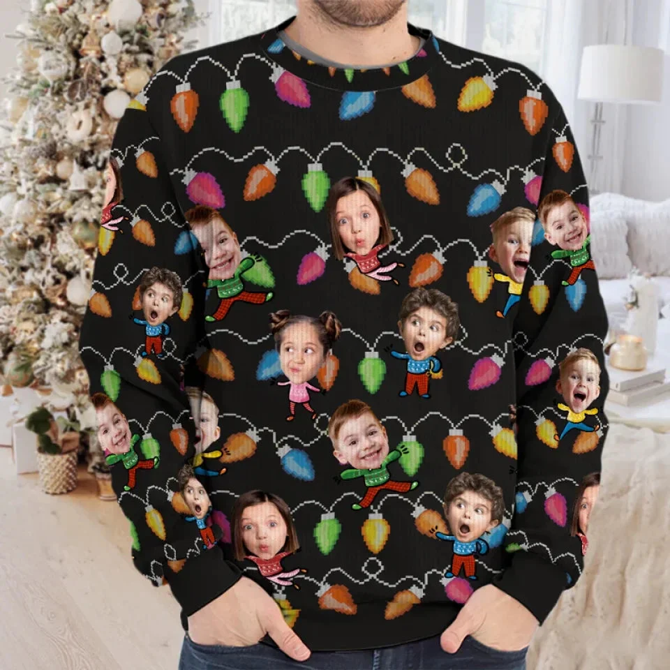 Custom Photo Celebrate The Season With Laughter And Love - Personalized Ugly Sweater -Christmas Gift For Family Members - NA94 - Image 3