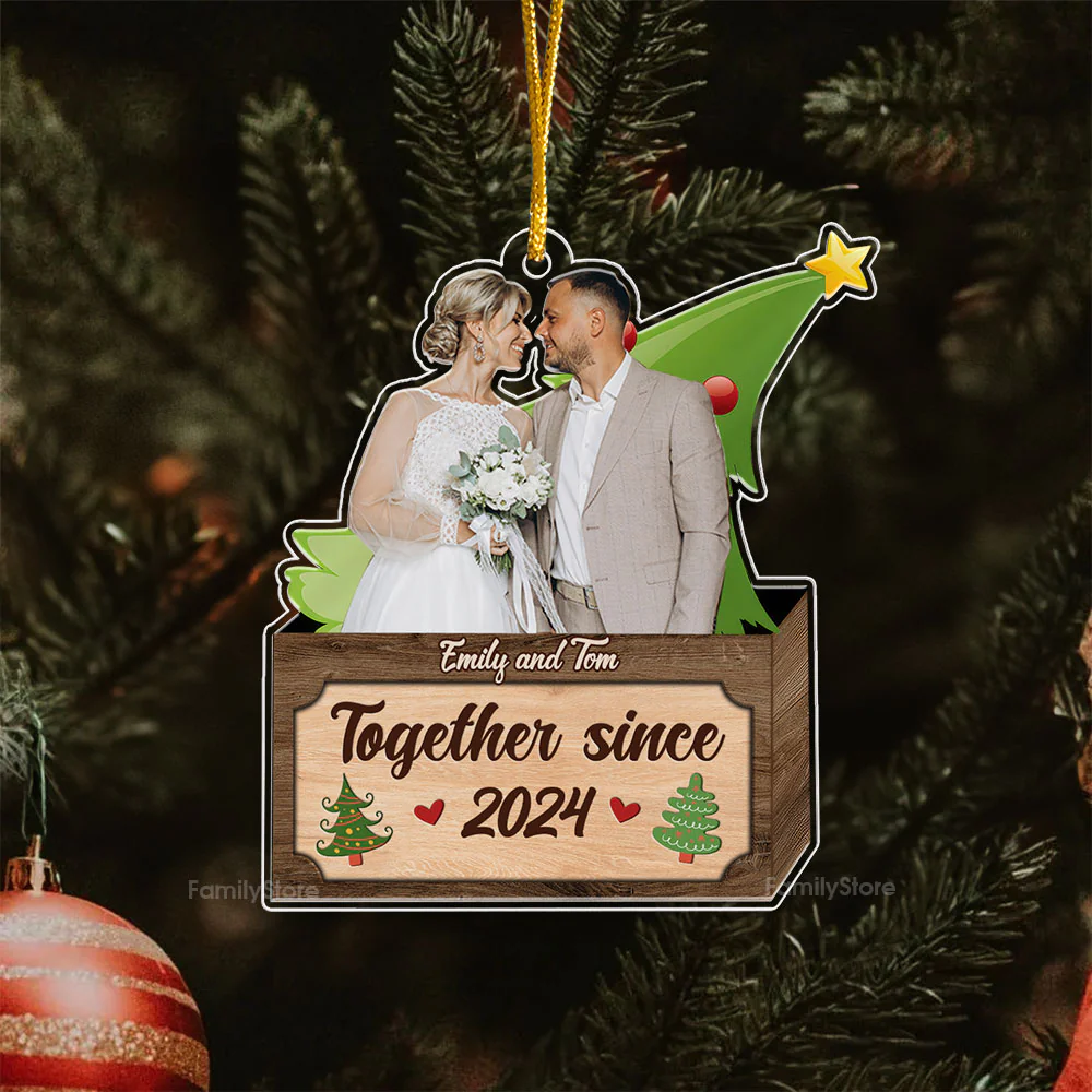 Custom Photo Christmas Couple From Our First Kiss Till Our Last Breath - Gift for Couples - Personalized Acrylic Ornament NH96 - Image 5