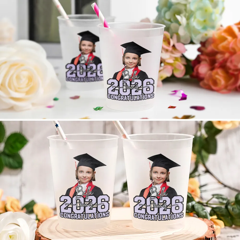 Custom Photo Congrats Grad Senior - Personalized Frosted Cups - Gift For Graduates - Image 6