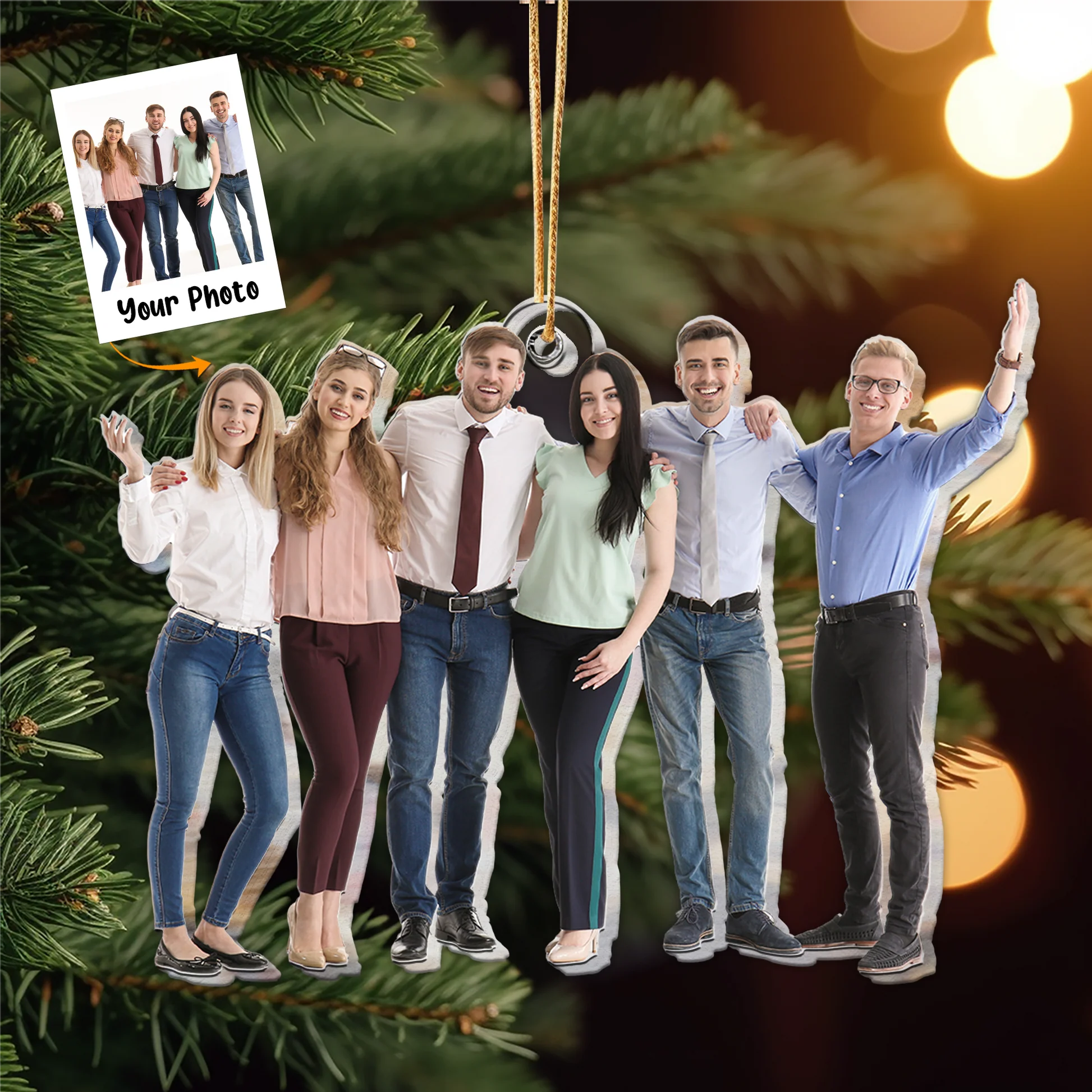 Custom Photo Coworker Gift - Personalized Coworker Photo Ornament - Image 3