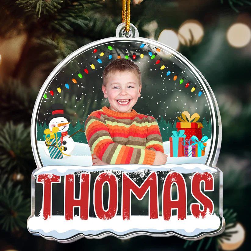 Custom Photo Cute Kids Merry Christmas - Gift For Family - Personalized Acrylic Ornament NA94 - Image 2