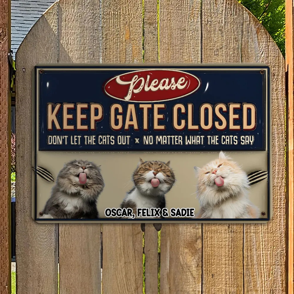 Custom Photo Do Not Let The Cats Out - Personalized 3D Inflated Effect Metal Sign - Gift For Cat Lovers | NA94 - Image 2