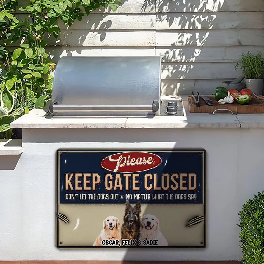 Custom Photo Do Not Let The Dogs Out  - Personalized 3D Inflated Effect  Metal Sign - Gift For Dog Lovers | NA94 - Image 2