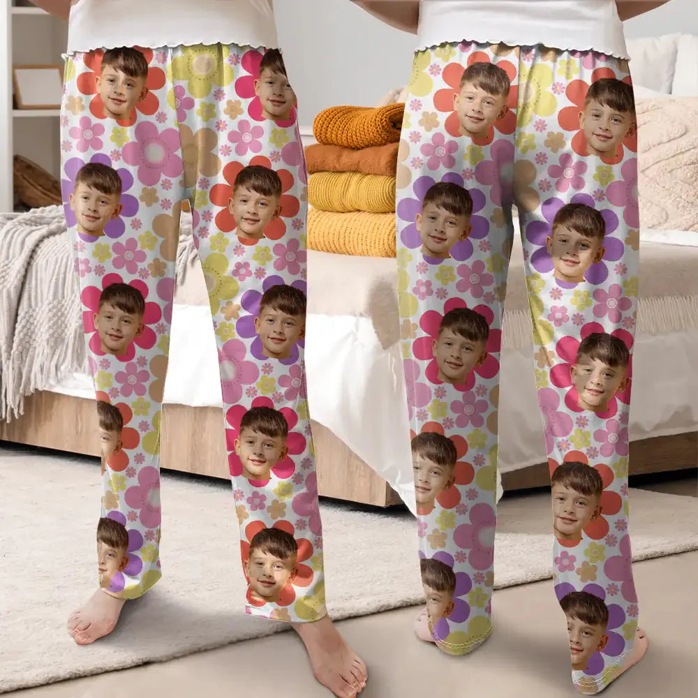 Custom Photo Face Cut Kids Pets Family - Gift For Family Members - Personalized Pajama Pants - NA94 - Image 2