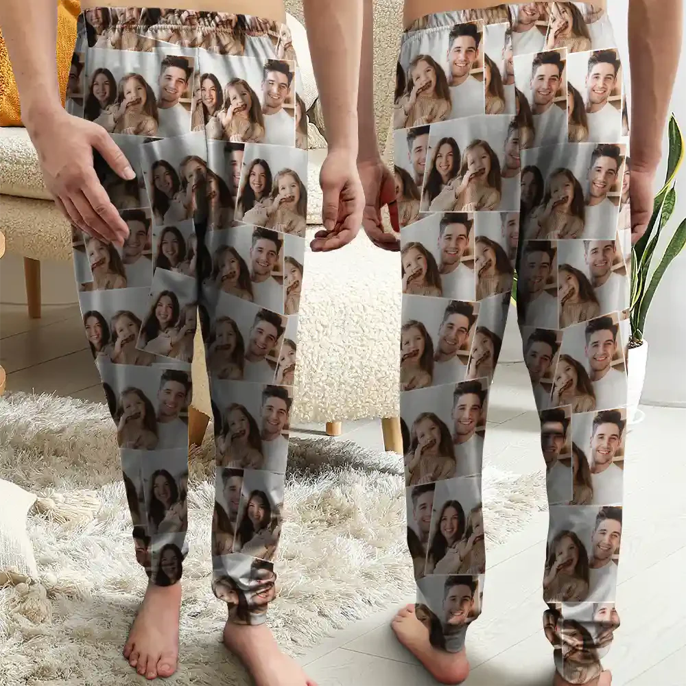 Custom Photo Family Human Pet Pictures - Gift For Family Members, Friends - Personalized Pajama Pants - NA94 - Image 3