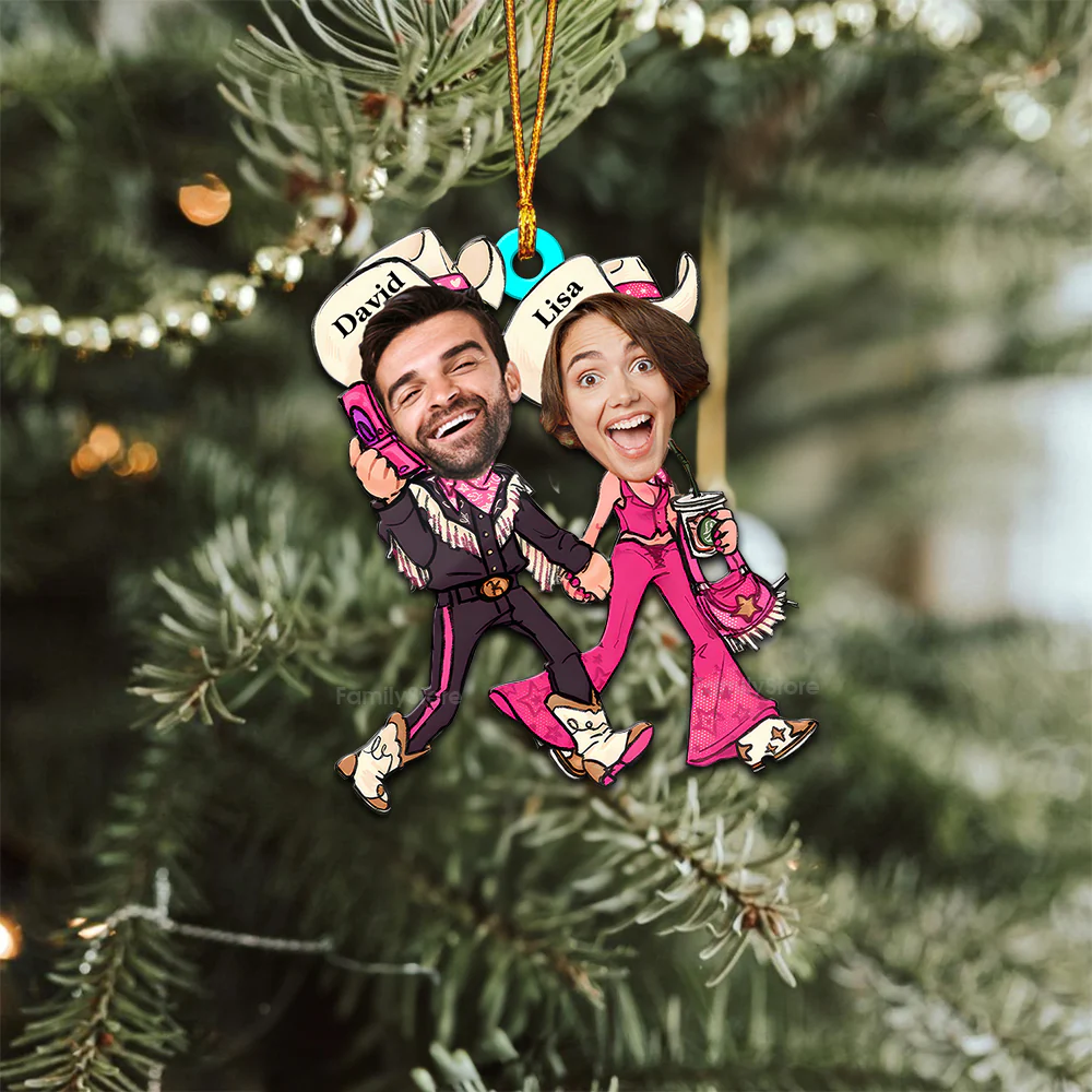 Custom Photo Fashion Doll Couple - Funny Gift For Couple - Personalized Wood Ornament - NH96 - Image 2
