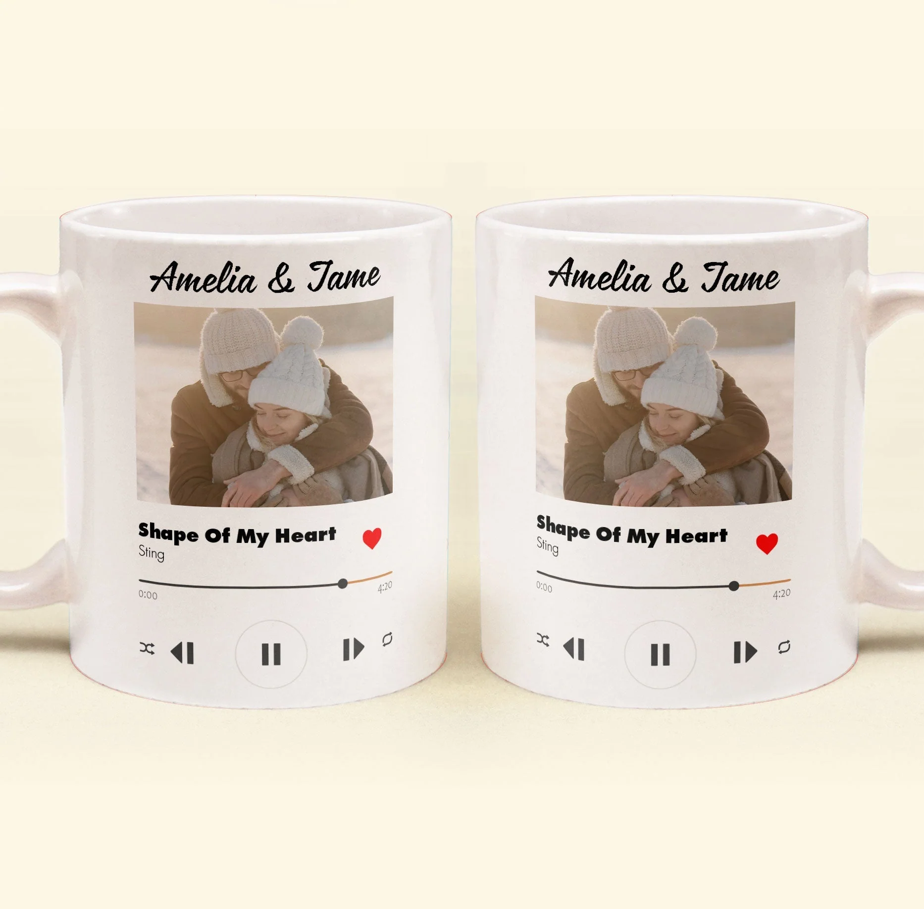 Custom Photo Favorite Couple Song - Personalized Ceramic Mug - Gift For Couple, Husband Wife NH96