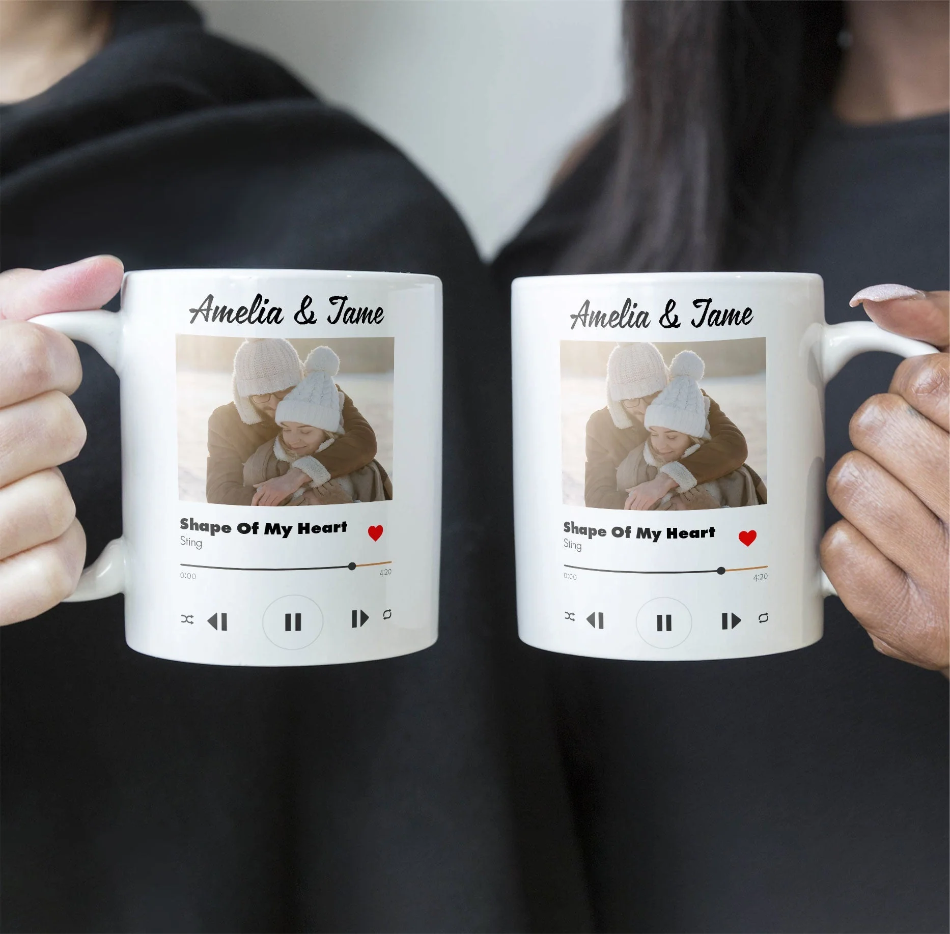 Custom Photo Favorite Couple Song - Personalized Ceramic Mug - Gift For Couple, Husband Wife NH96 - Image 4