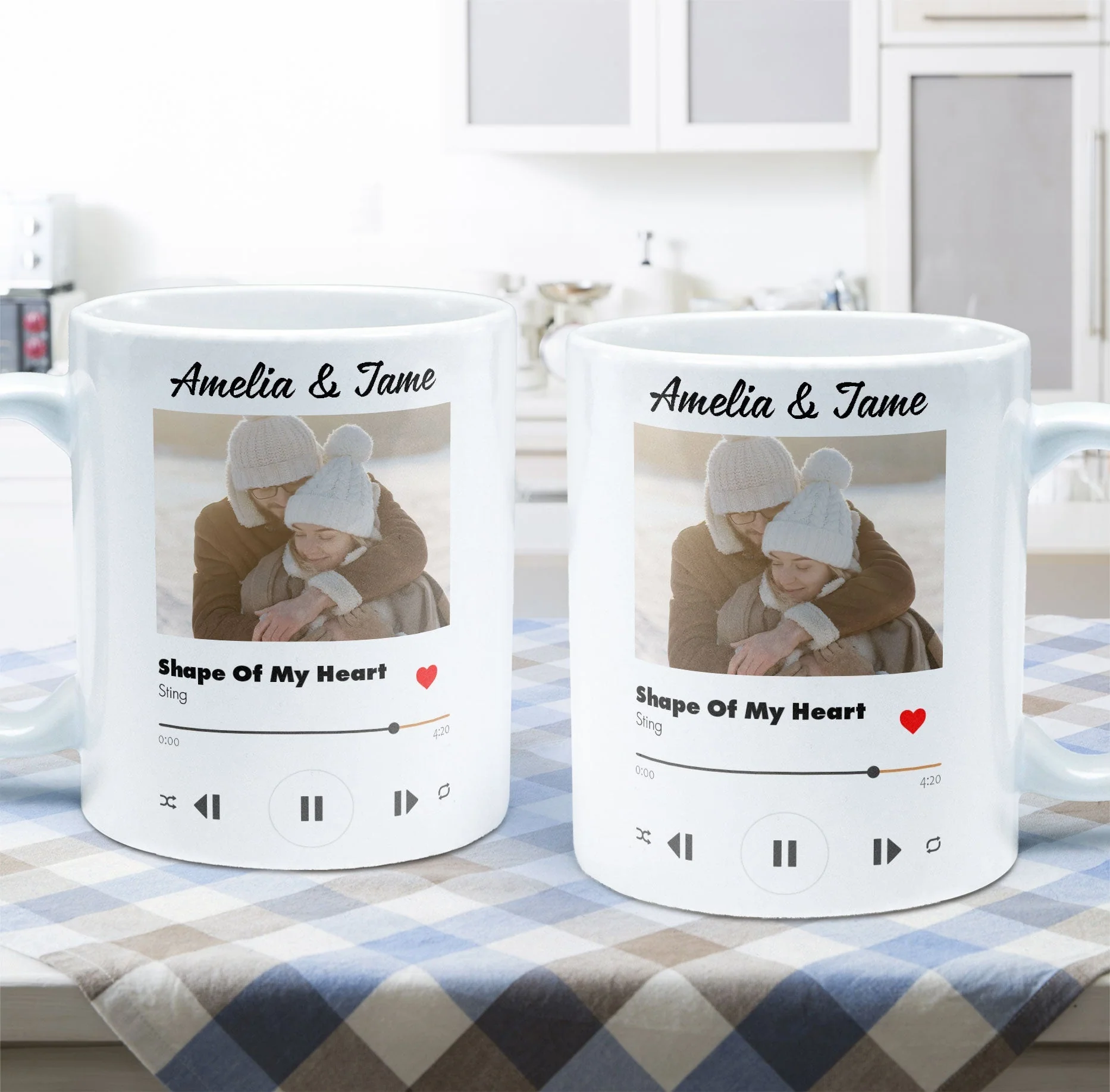 Custom Photo Favorite Couple Song - Personalized Ceramic Mug - Gift For Couple, Husband Wife NH96 - Image 5