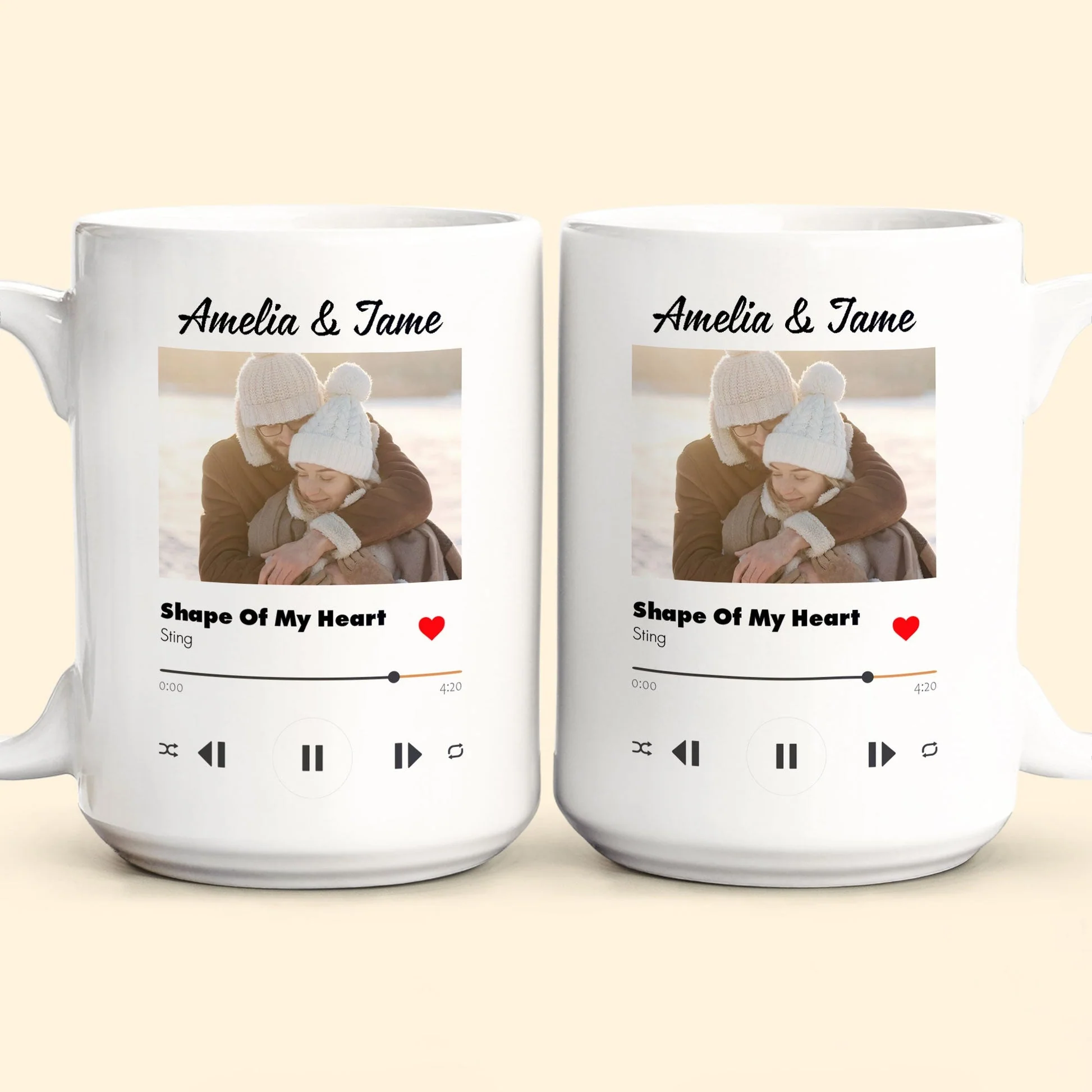Custom Photo Favorite Couple Song - Personalized Ceramic Mug - Gift For Couple, Husband Wife NH96 - Image 6
