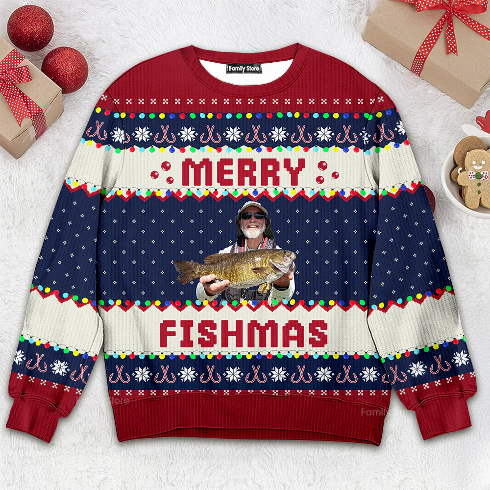 Custom Photo Fisherman - Personalized Ugly Sweater - Christmas Gift For Lovers, Fisherman NA94