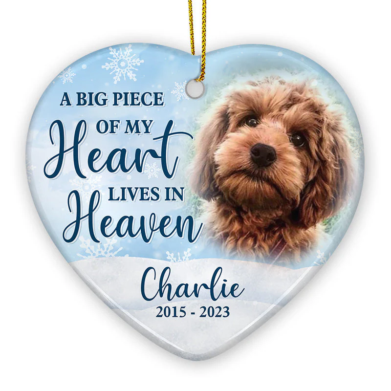 Custom Photo Forever In Our Hearts - Personalized Ceramic Ornament - Christmas Gift, Sympathy Gift For Pet Owners, Pet Lovers - NH96 - Image 3
