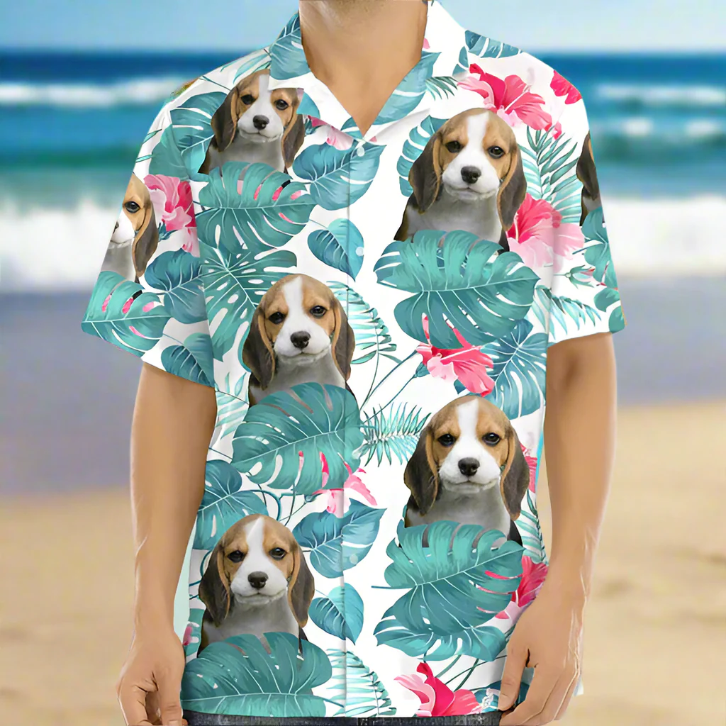 Custom Photo Funny Family Pet Face  - Gift For Pet Lovers - Personalized Hawaiian Shirt