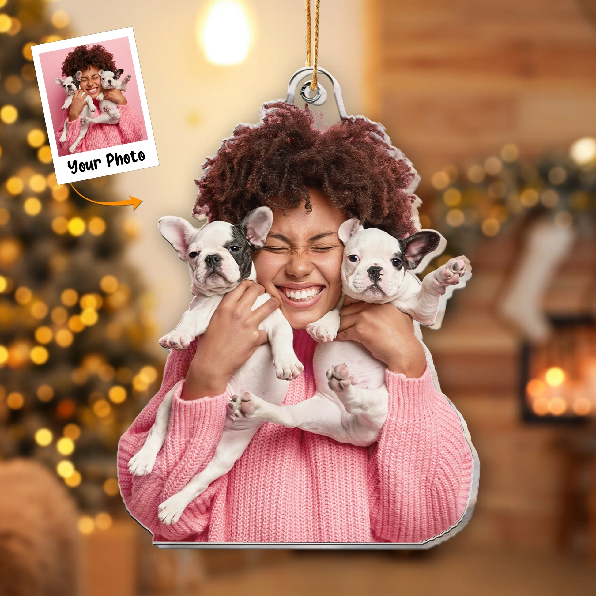 Custom Photo Gift For Dog Lovers Dog Mom Dog Dad - Personalized Acrylic Photo Ornament - Image 2