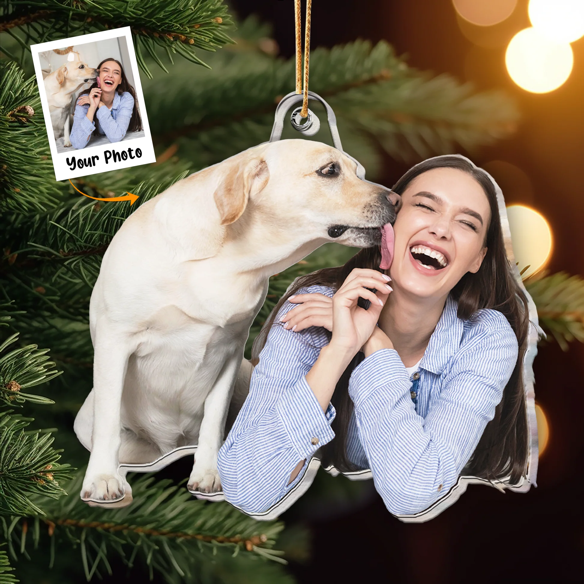Custom Photo Gift For Dog Lovers Dog Mom Dog Dad - Personalized Acrylic Photo Ornament - Image 3