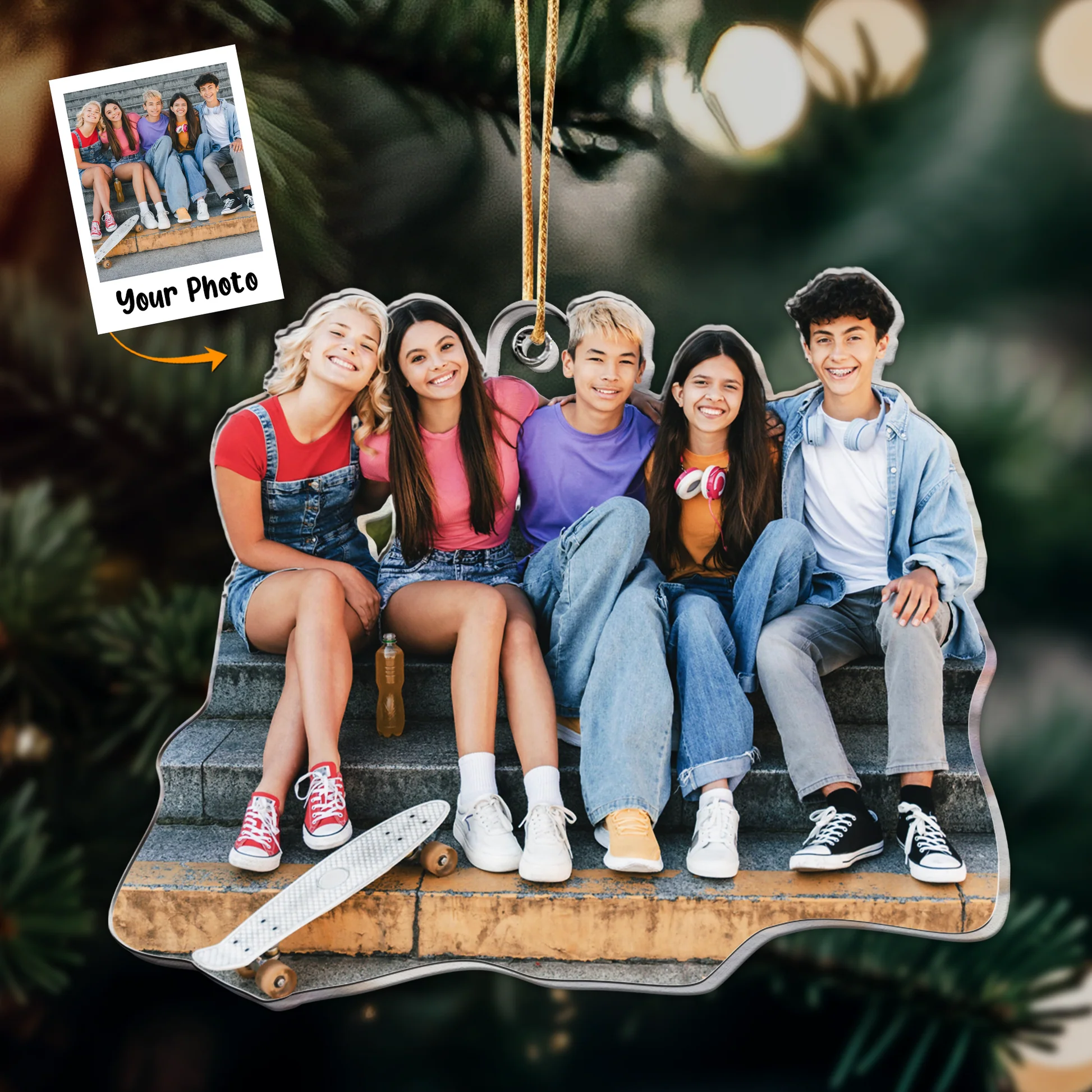 Custom Photo Gift For Friend - Personalized Friends Photo Ornament - Image 2