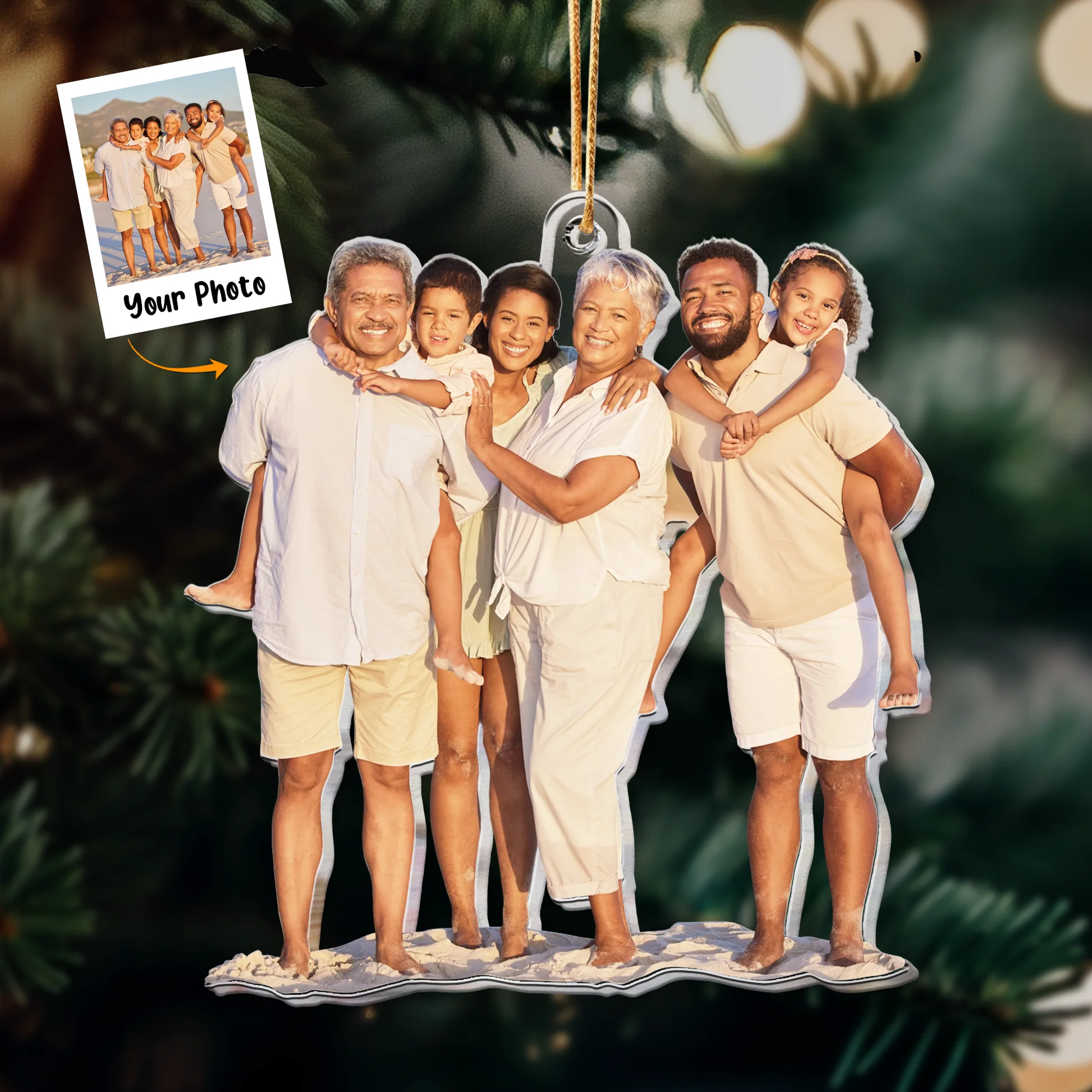 Custom Photo Gift For Grandparents - Personalized Acrylic Photo Ornament - Image 3