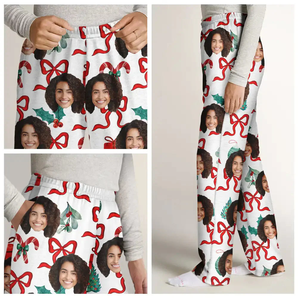 Custom Photo Girly Christmas - Gift For Wife, Girlfriend  - Personalized Pajama Pants - NA94 - Image 4