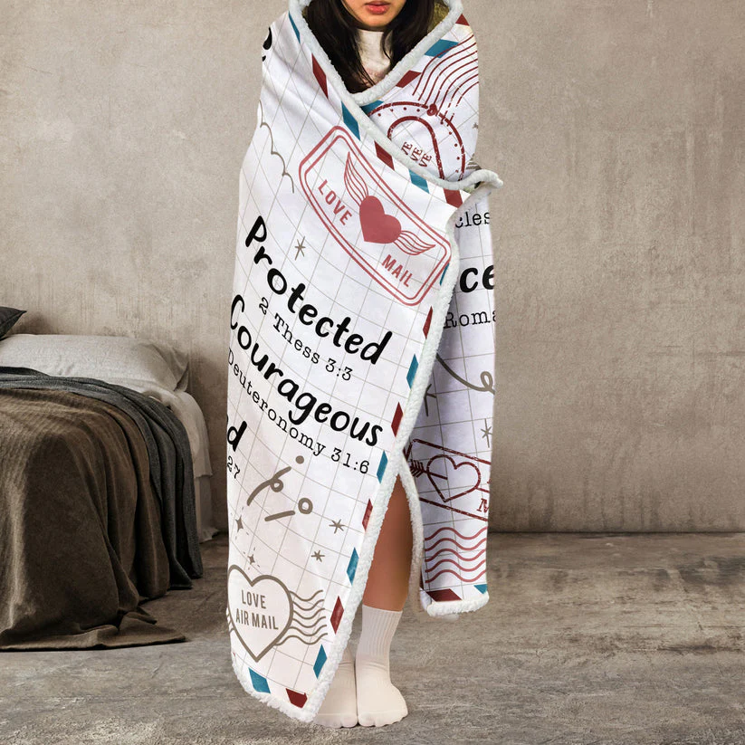 Custom Photo God Says You Are Beautiful And Kind - Personalized Wearable Hooded Blanket - Gift For Women - NA94 - Image 3