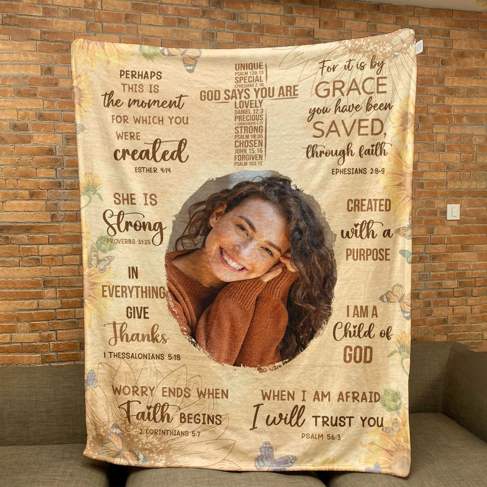 Custom Photo God Says You Are Christian Bible Verse - Personalized Blanket - Gift For Black Women | HD95