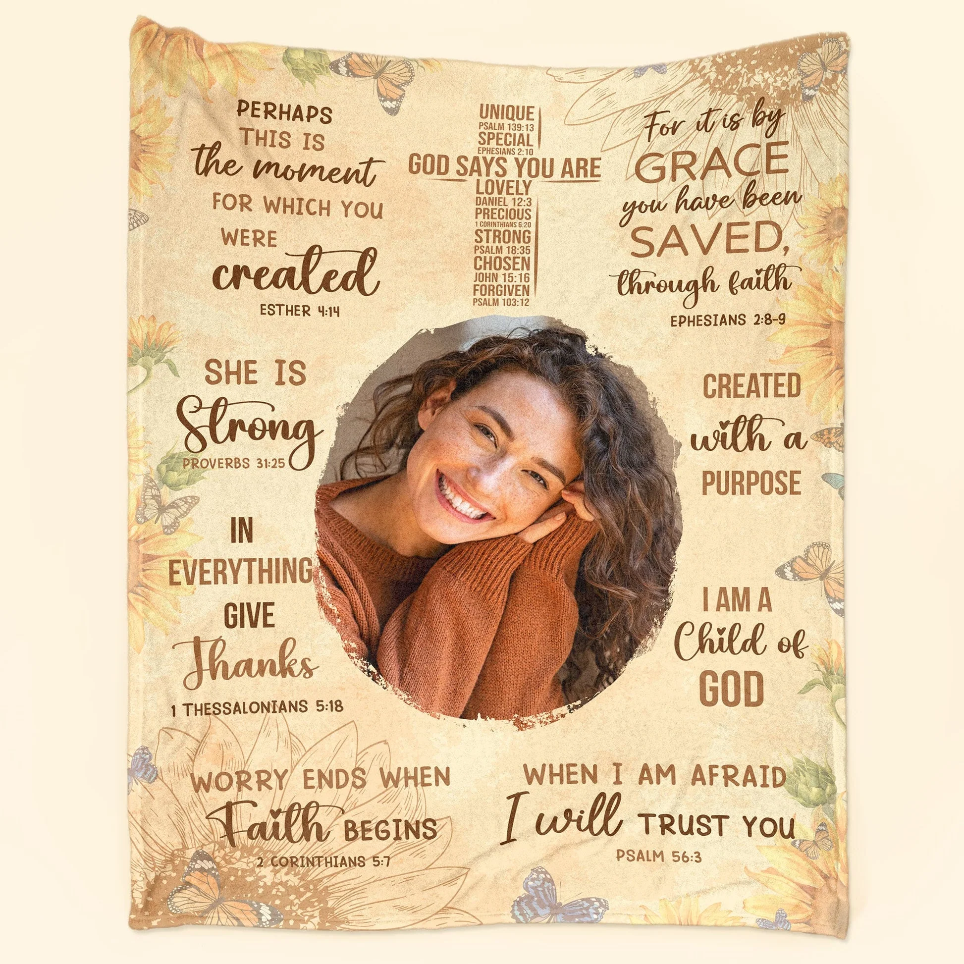Custom Photo God Says You Are Christian Bible Verse - Personalized Blanket - Gift For Black Women | HD95 - Image 2