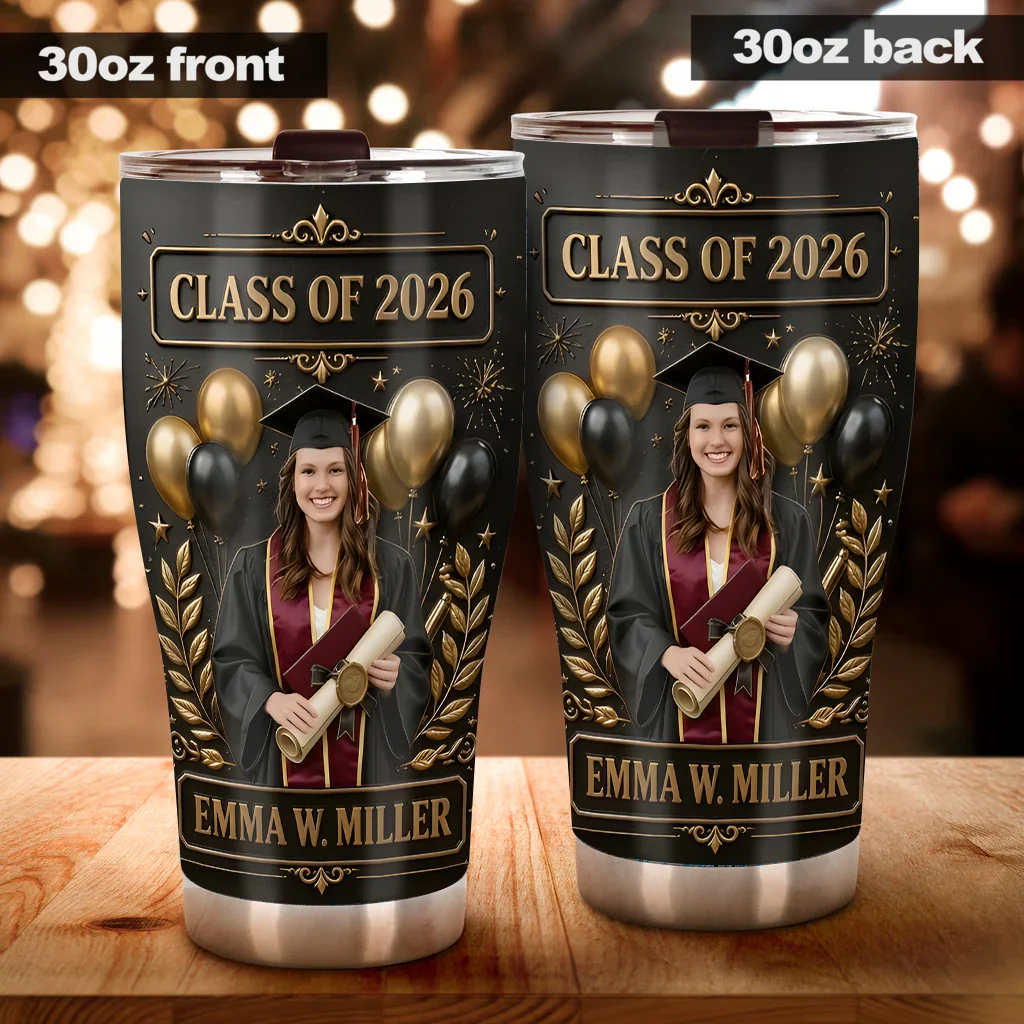 Custom Photo Graduate Congratulations Class Of 2026 - Personalized Tumbler - Gift For Graduates - Image 2