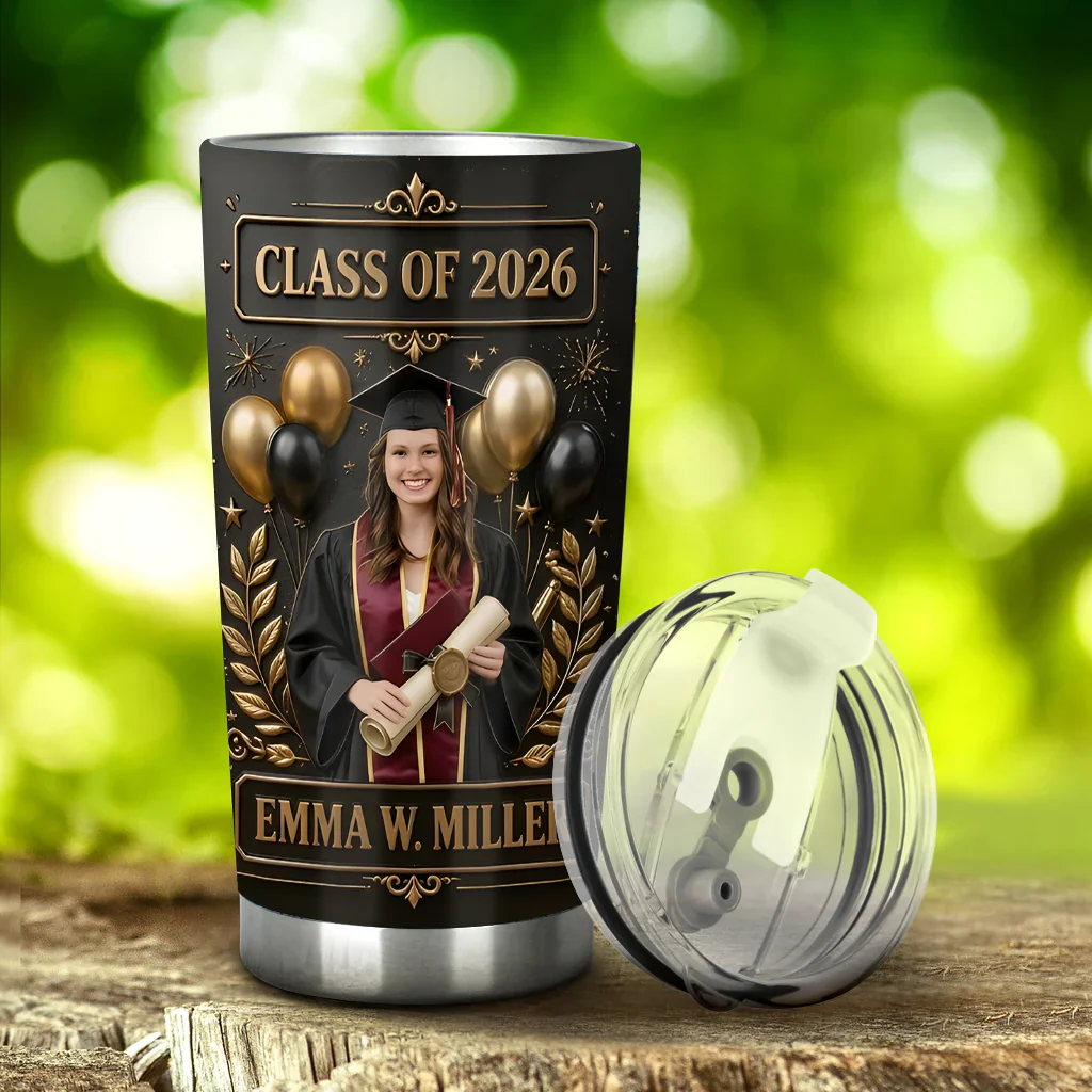 Custom Photo Graduate Congratulations Class Of 2026 - Personalized Tumbler - Gift For Graduates - Image 3