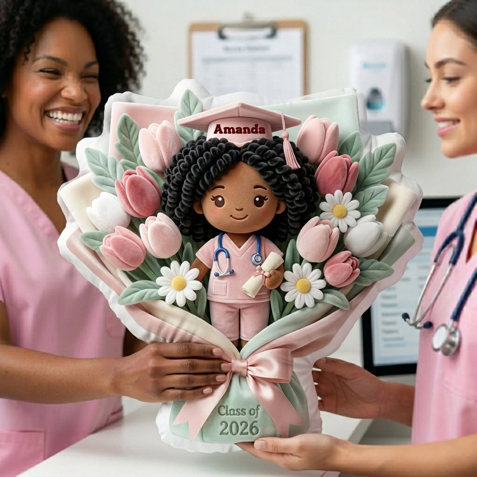 Custom Photo Graduation Nurse Bouquet Class of 2026 - Personalized Pillow - Gift For Graduates - Image 4