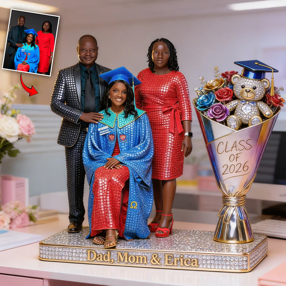 Custom Photo Graduation With Family - Personalized Shaped Acrylic Plaque - Gift For Graduates - Image 2