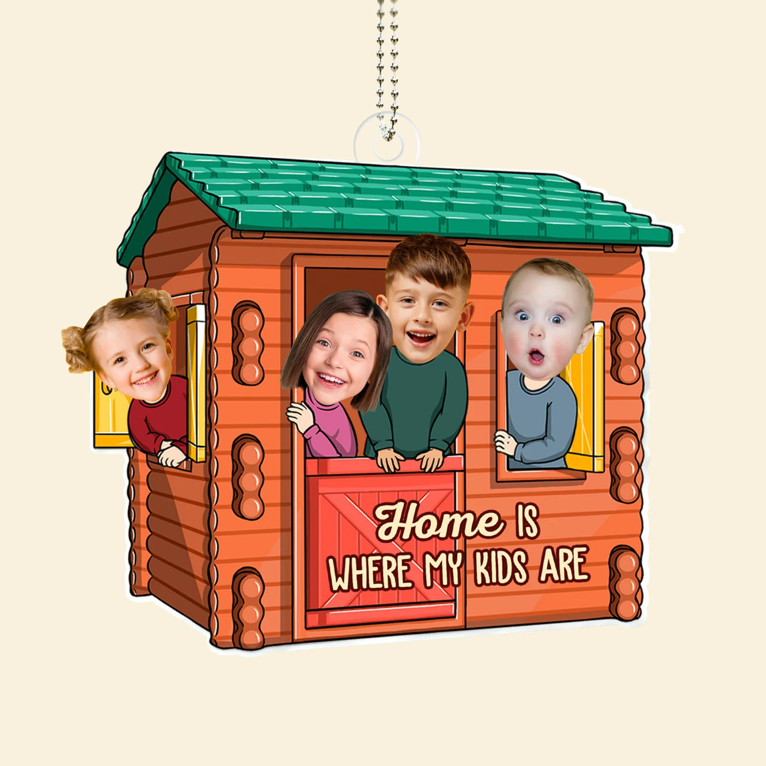 Custom Photo Home Is Where My Kids Are - Gift For Mom, Dad, Grandma, Grandpa - Personalized Acrylic Car Hanger NA94 - Image 3