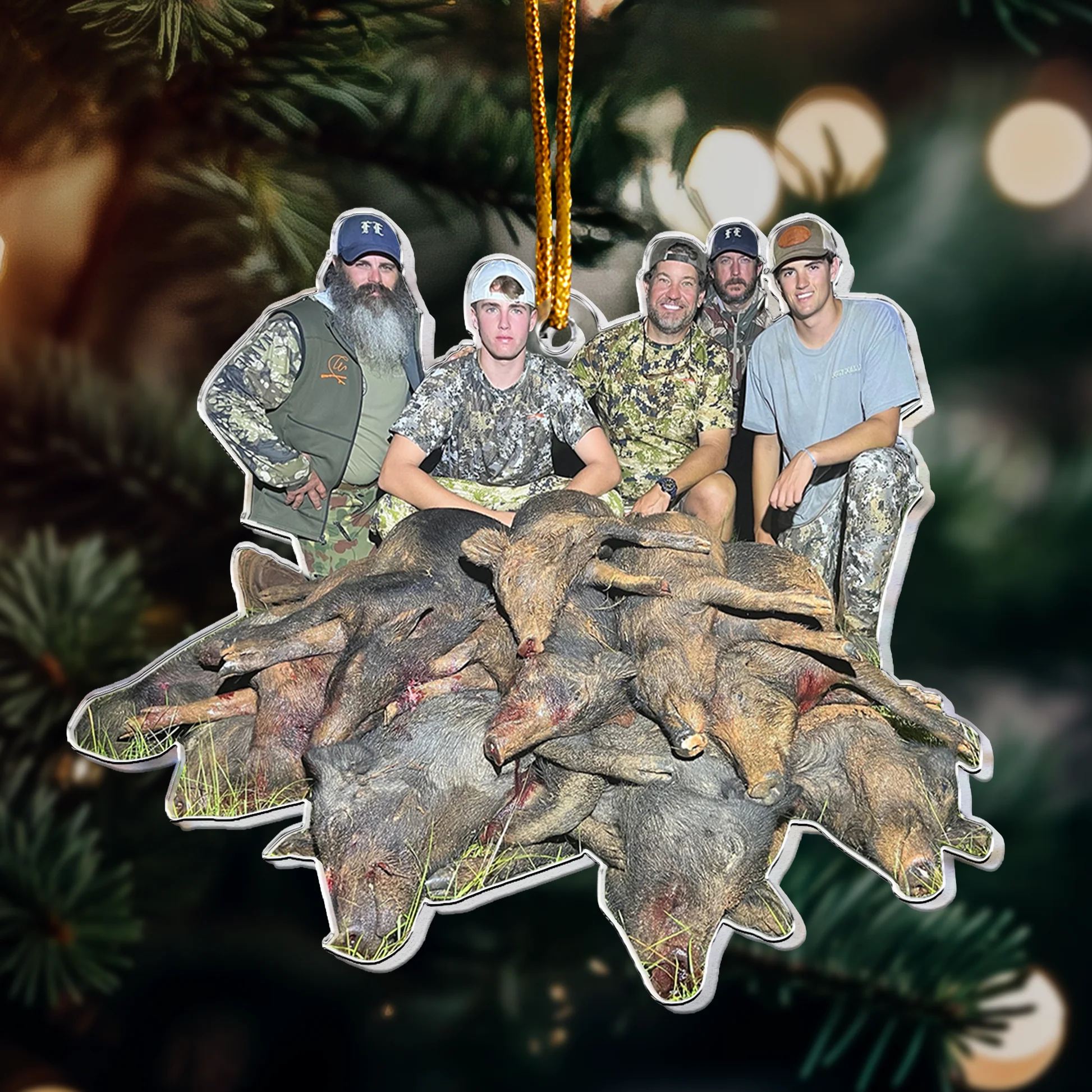 Custom Photo Hunting Trophy Deer Turkey Hog - Personalized Acrylic Photo Ornament - Image 3