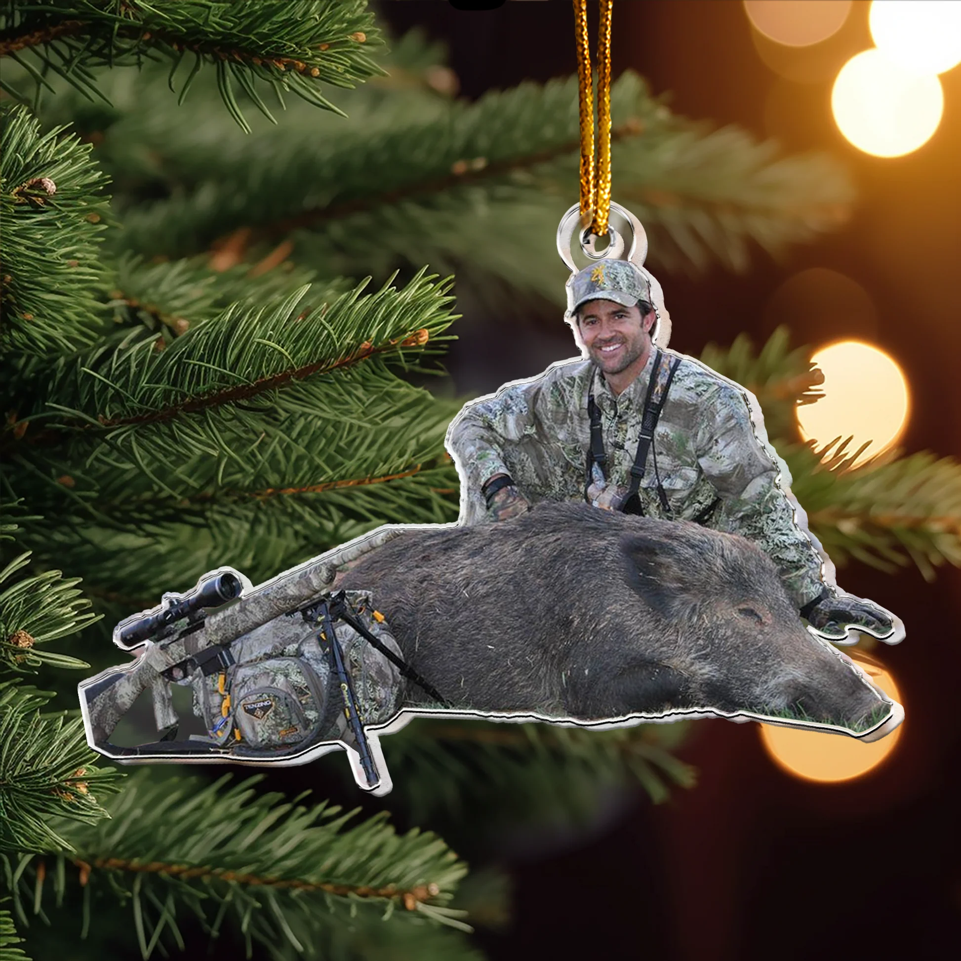Custom Photo Hunting Trophy Deer Turkey Hog - Personalized Acrylic Photo Ornament - Image 5