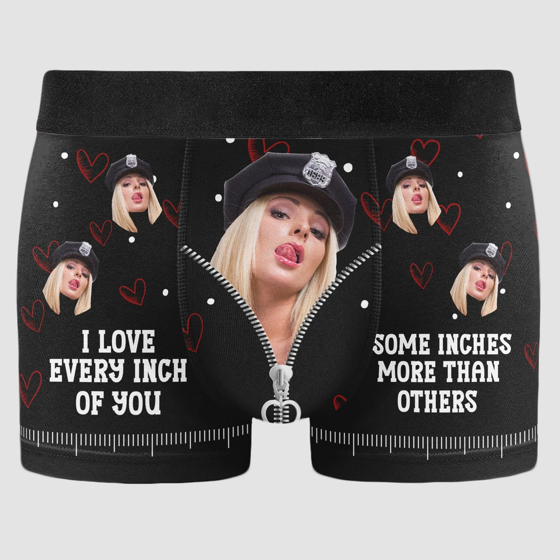 Custom Photo I Love Every Inch Of You - Gift For Boyfriend, Husband, Anniversary - Funny Personalized Custom Boxer Briefs, Men's Boxers - Image 5