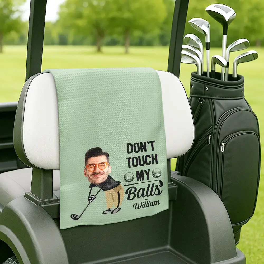 Custom Photo I Use This Towel To Clean My Balls Funny - Personalized Golf Towel - Gift For Dad, Grandpa - Image 4