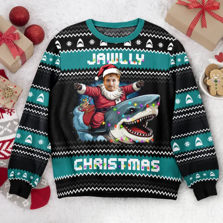 Custom Photo Jawlly Christmas - Christmas Gift For Family, Friends - Personalized Ugly Sweatshirt - Image 2