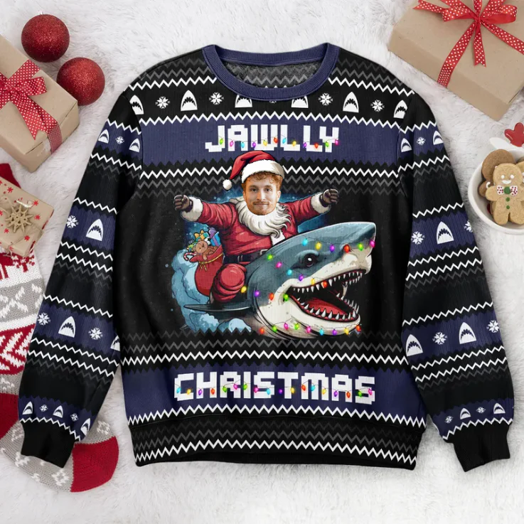Custom Photo Jawlly Christmas - Christmas Gift For Family, Friends - Personalized Ugly Sweatshirt - Image 4