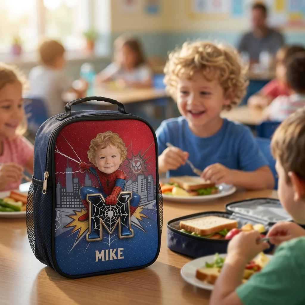Custom Photo Kid Hero - Personalized Backpack, Lunch Bag, Pencil Case & Water Bottle - Back to School Gift - DeMe - Image 6