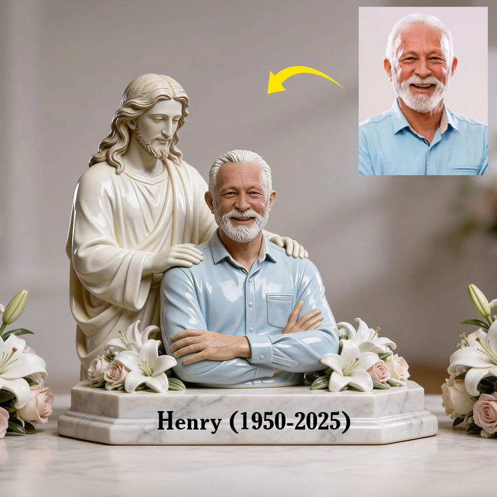 Custom Photo Memorial With God - Personalized Shape Acrylic Plaque - Memorial Gift For Lost Of Loved Ones - Image 2