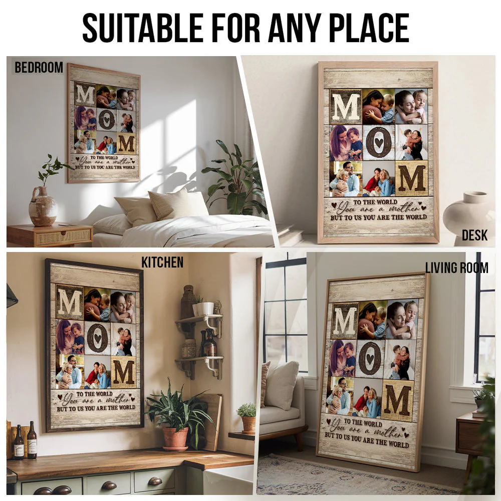 Custom Photo Mom You Are The World - Personalized Poster Canvas - Gifts For Mom - Image 4