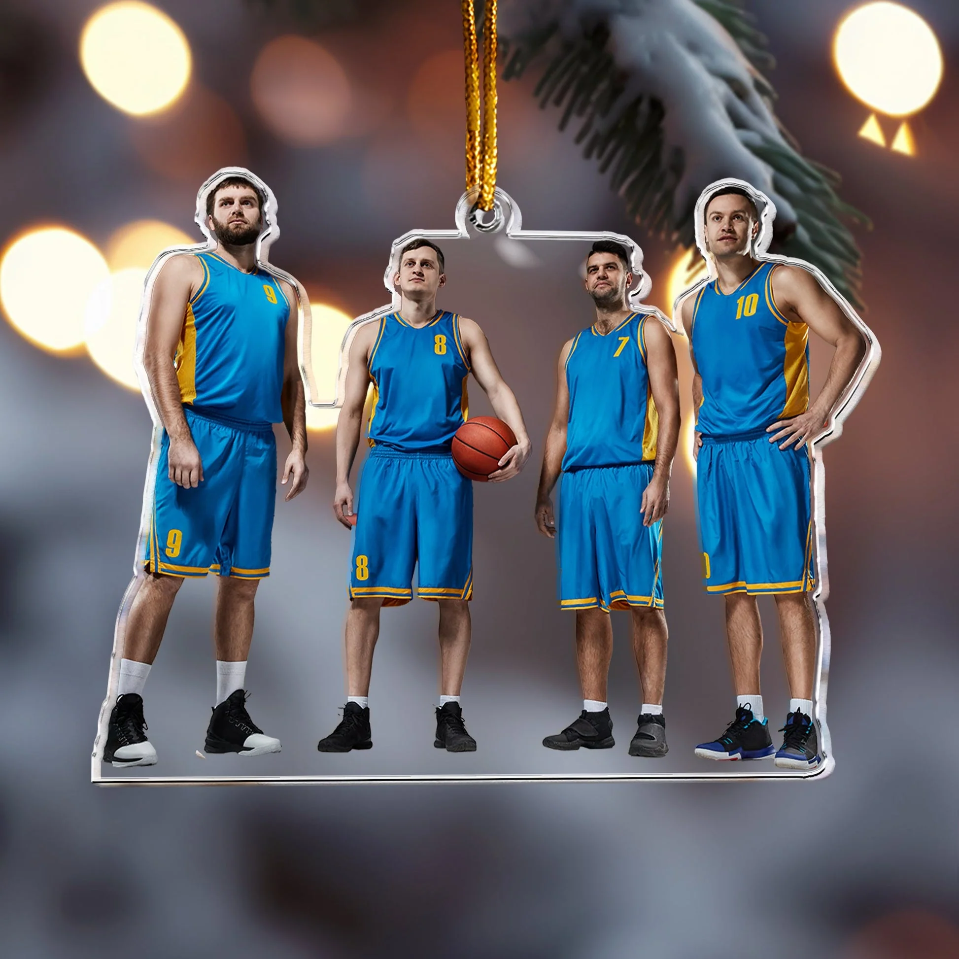 Custom Photo My Basketball Team - Personalized Acrylic Photo Ornament - Image 3