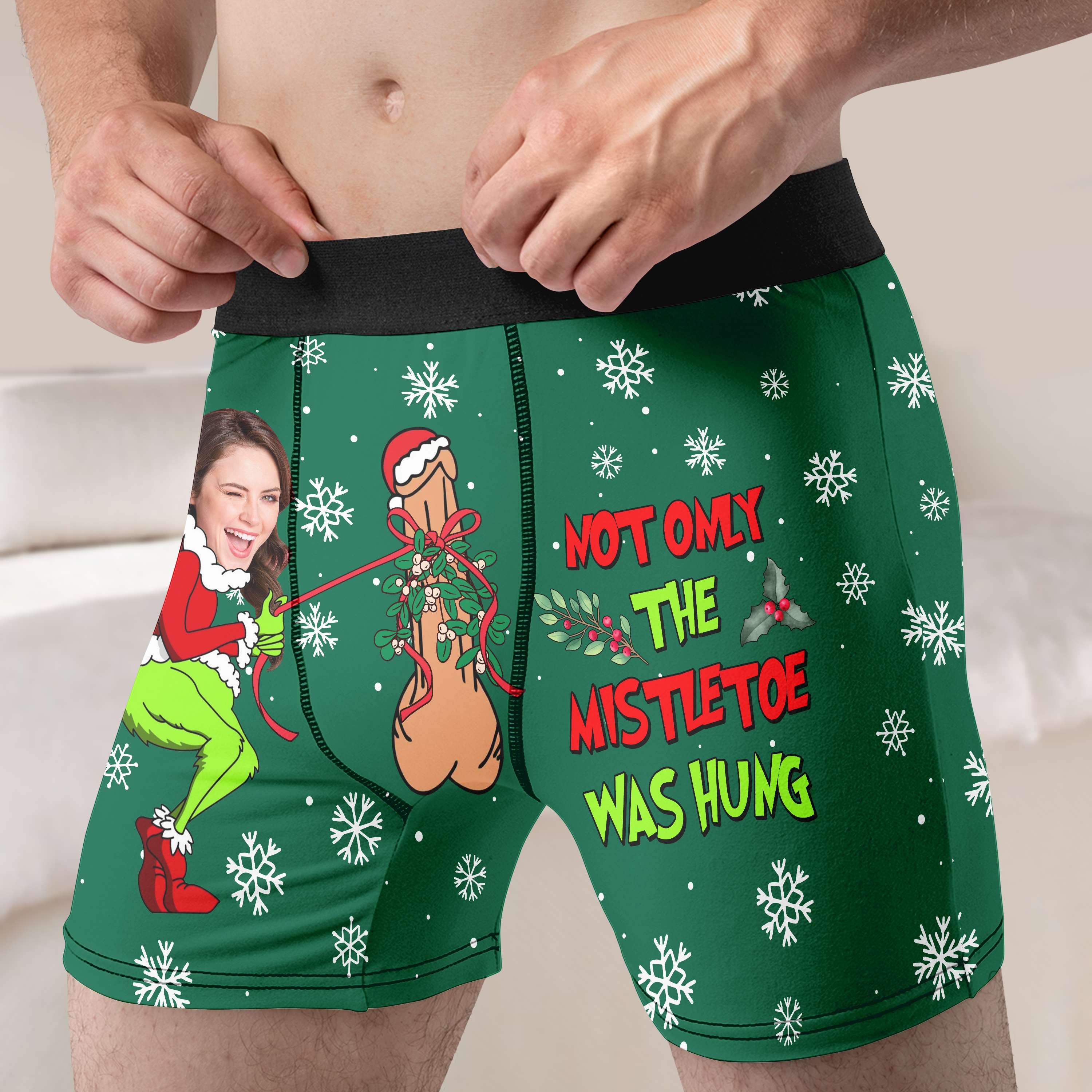 Custom Photo Not Only The Mistle Toe Was Hung - Gift For Couples - Personalized Men Boxer NH96 - Image 5