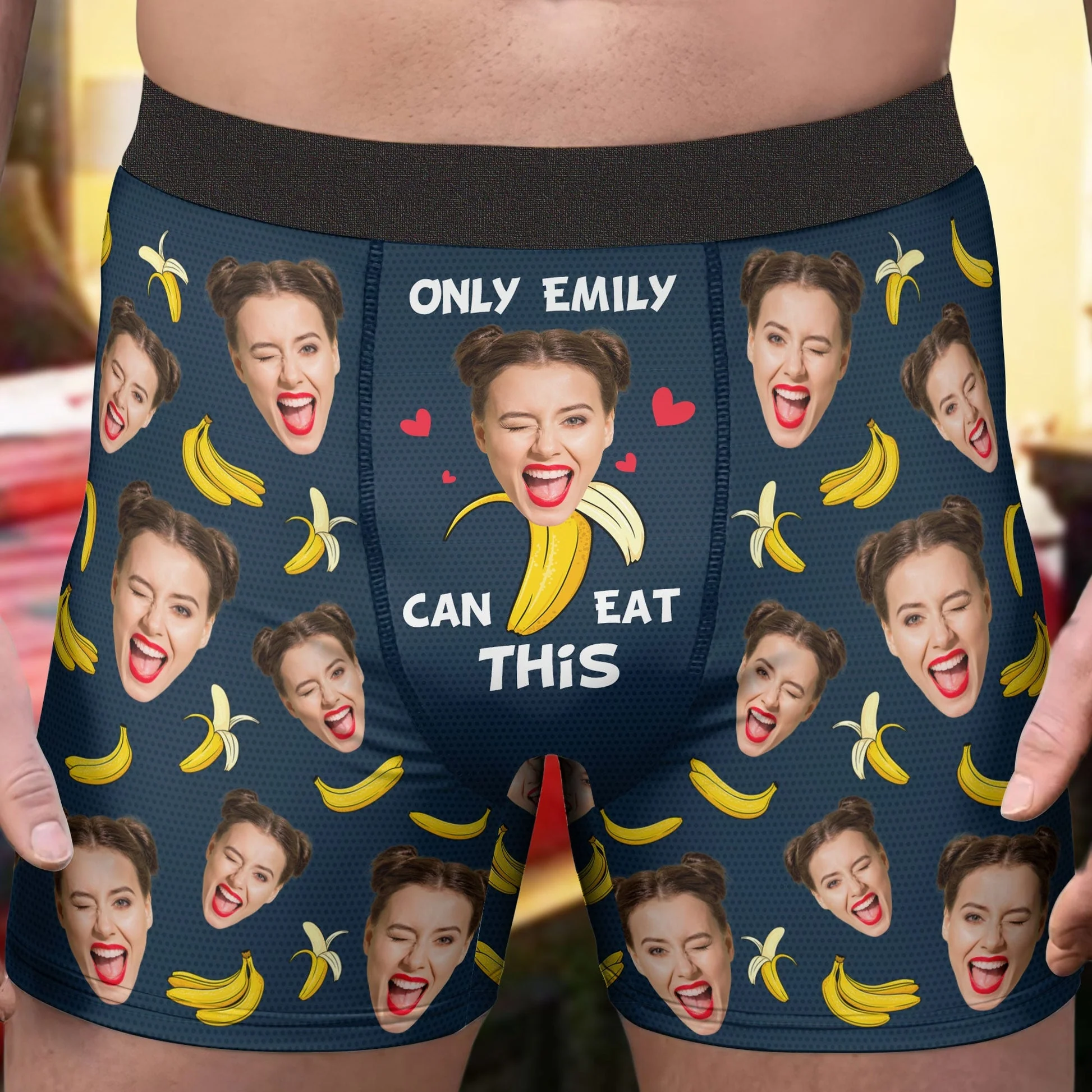Custom Photo Only Her Can Eat This - Gift For Boyfriend, Husband, Anniversary - Funny Personalized Custom Boxer Briefs, Men's Boxers NH96 - Image 2