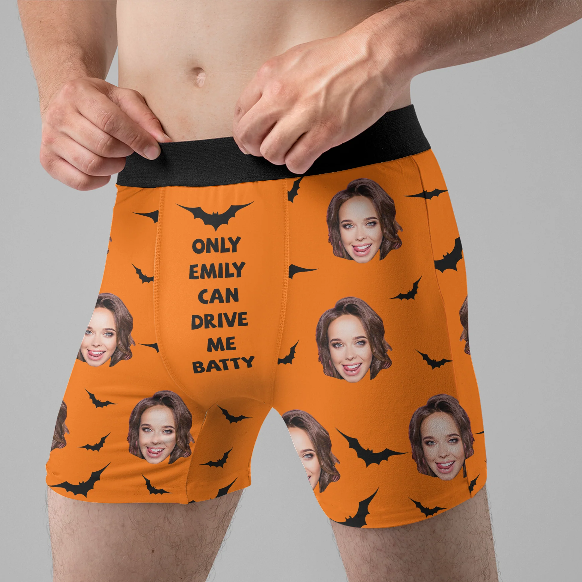 Custom Photo Only You Can Drive Me Batty - Gift For Boyfriend, Husband, Anniversary - Funny Personalized Custom Boxer Briefs, Men's Boxers NH96 - Image 4