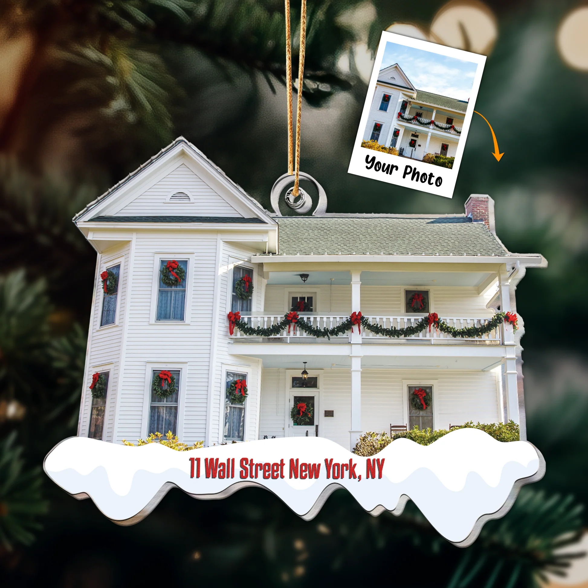Custom Photo Our New Home For Family - Personalized Acrylic Photo Ornament