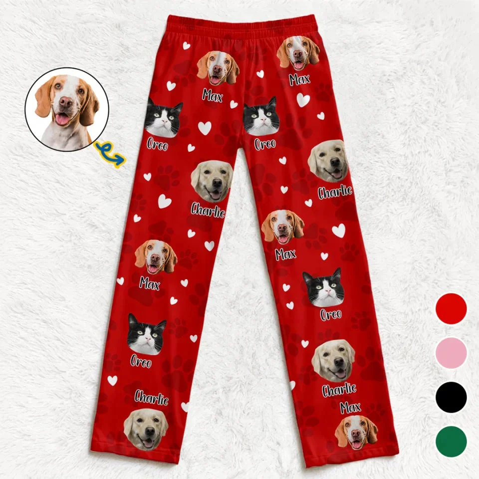 Custom Photo Pawsitively Festive And Full Of Cheer - Personalized Pajama Pants - Gift For Pet Lovers NA94