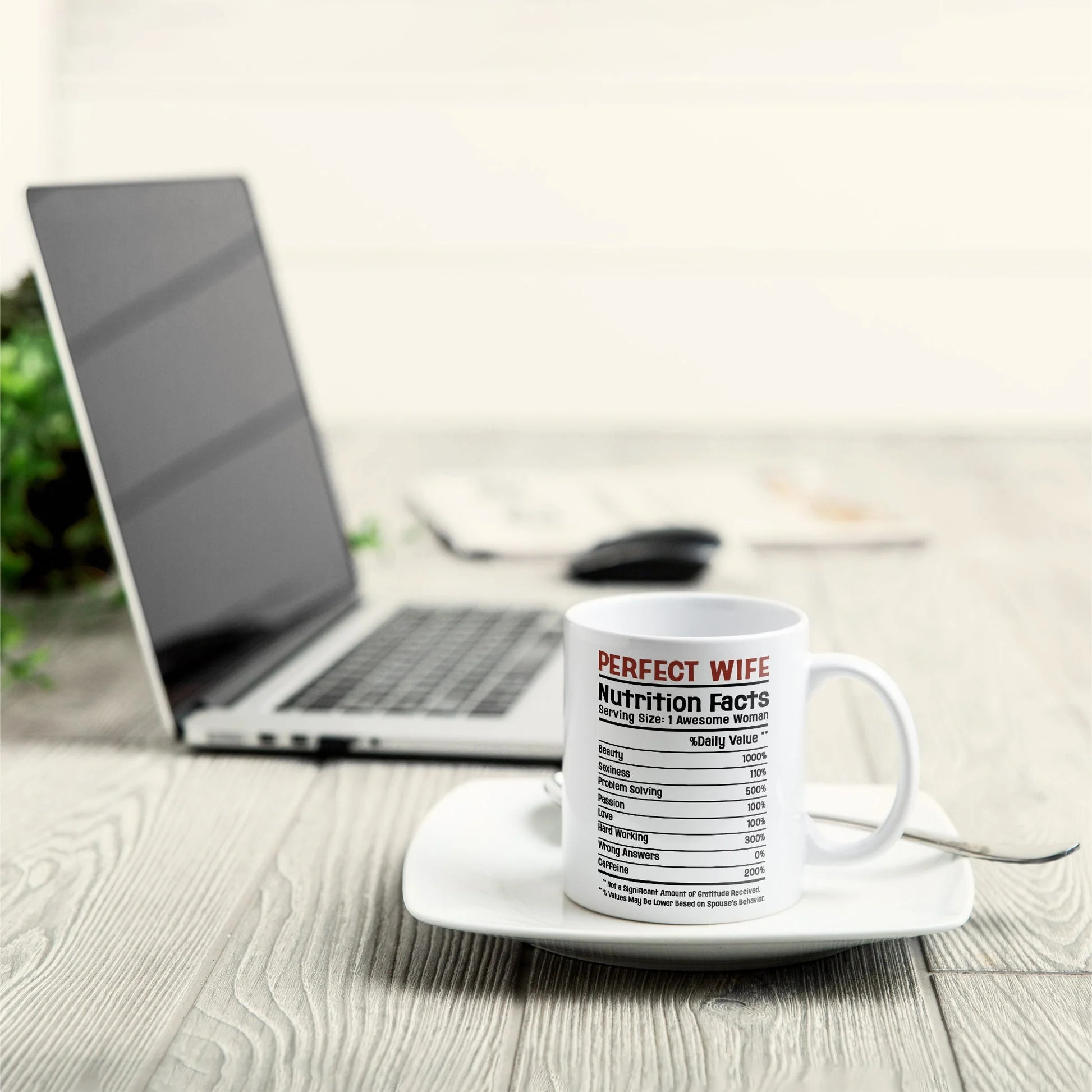Custom Photo Perfect Wife Nutrition Facts - Personalized Ceramic Mug - Gift For Couple, Husband Wife NH96 - Image 3